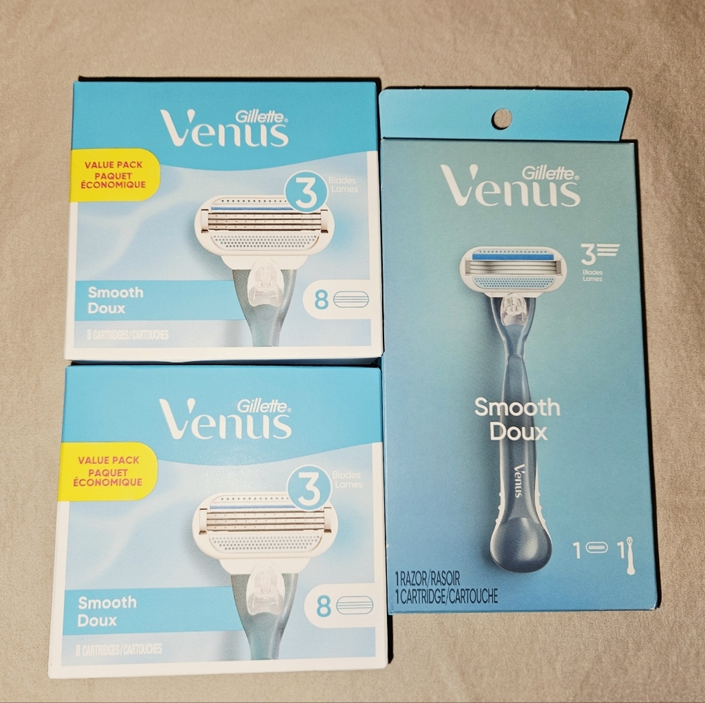 Gillette Venus Smooth 3 Blade Razor Bundle - Picture 2 of 7